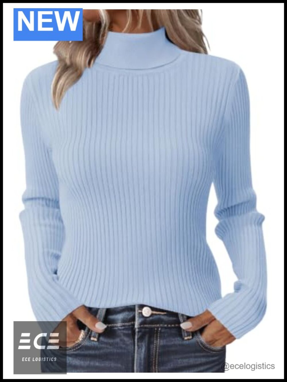 Zeagoo Women's Ribbed Turtleneck Sweater Slim Fit Long Sleeve Pullover